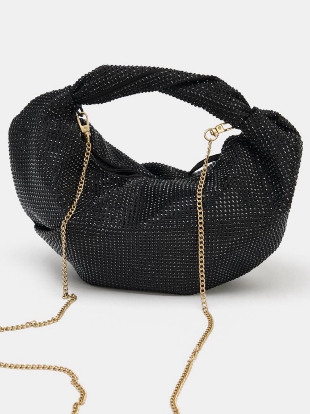Zara Black Shiny Appliqué Handbag. Brand new!